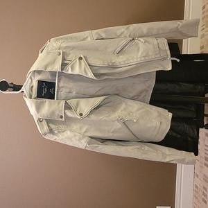 White faux leather jacket